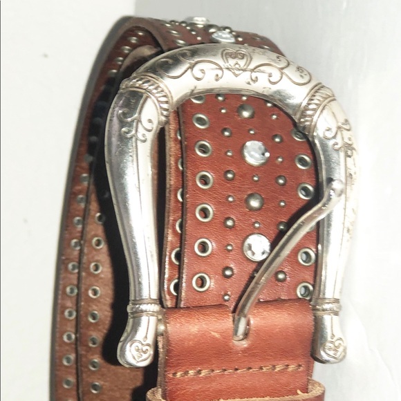 Fossil leather studded belt Size M - Picture 4 of 8